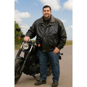 Wilsons Leather Moto Bomber Mens 3X Genuine Leather Jacket Wool Thinsulate Insul